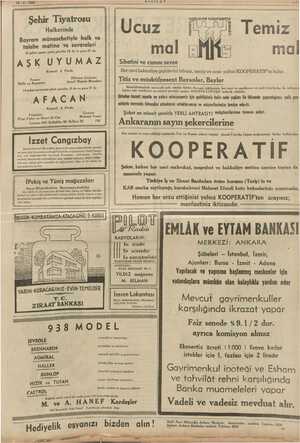    3-2. 1938 KIZILAY Şehir Tiyatrosu Halkevinde Bayram münasebetiyle halk ve talebe matine ve suvareleri 13 şubat pazar günü