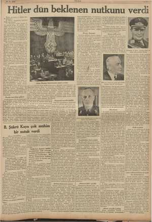    21-2. 1938 e e Hitler Berlin, 20 (A.A.) — Alman ajan- 8r bildiriy; or: - Hitler, Marya aşağıdaki utku söylemişi — çek bugün