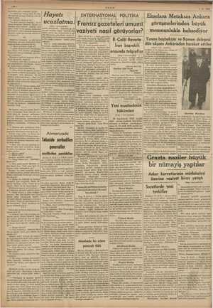         Gitar ' Se N ve 1-3-1938 ENTERNASYONAL POLİTİKA | Ekselans Metaksas Ankara Fransız gazeteleri umumi) görüşmelerinden