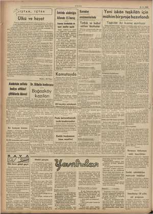    La EY N YANA PE misin ME ULUS 5-3-1938 Zi IŞTAN, İÇTEN ! İzmirde elektriğin Kamulay Yeni iskân teşkilâtı için “Ülkü e hayat