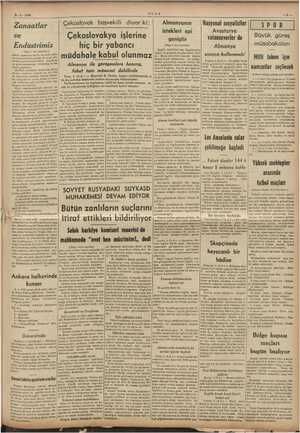  5-3. 1938 ULUS Dez kr Çekoslovak başvekili diyor ki: Almanyanın (| Nasyonal sosyalistler | sror | : - istekleri epi Avusturya