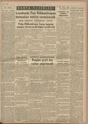  11-3-1938 N B. Bekin Romaya yaplığı DÜNYA e e resmi ziyareflen sonra disiplin meselesi l Orta avrupa ve Almanya ç Deli İla di