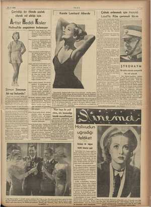    15-3-1938 Çevirdiği bir filmde çıplak olarak rol aldığı için Ârtist Heddi Kisler , Holivud 'da angajman bulamıyor ii acaip