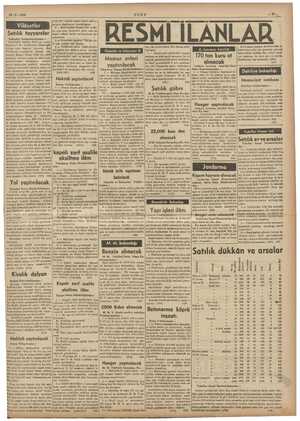  16 -3- 1938 İİ Satılık tayyareler eker Tİ - Memur evleri 170 ton kuru ot Mekteb yaptırılacak Memuriyet imtihanı Satı lık g ü