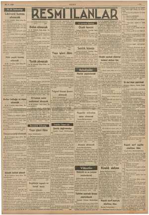  BR YAPA TAŞ p 22.3.1938 ” Rİ Vİ AT İTİNİ Lâciverd kumaş Bidon alınacak 7.4.938 perşembe gireceklerin vermeleri a Yapı işleri