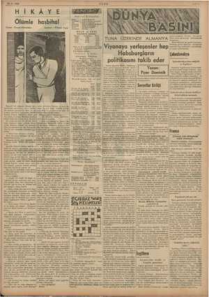    ) 22.3.1938 ULUS HİK Ölümle Yazan : Ernest Hoferihter ÂYE hasbihal Çeviren : Hikmet Tuna Nöbetçi Eczaneler 3 iYi ve Gebedi