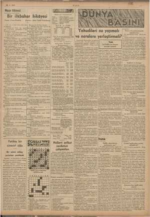    25-3 - 1938 Macar hikâyesi Bir ilkbahar hikâyesi Çeviren : Zahir Ferid Törümküney Yazan : Franz Fendrik O.. — diye eliyle