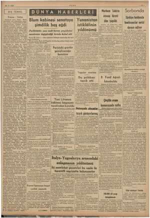    ağ “ET TE yeme ET EA mana Ae me ” tatinmanmınaz —— - — EE | 26-3-1938 ULUS yz İCMAL DÜNYA HABERLERİ Merhum Tahirin Sorbond