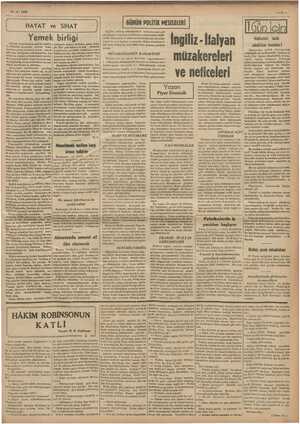    14-4- 1938 HAYAT ve SIHAT Bir macar fabrikacısı da tevkif edildi Almanyada umumi af ilân olunacak HÂKİM ROBİNSONUN | KA T
