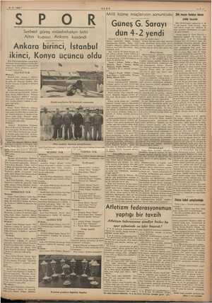    6-6-1938“* ULUS Db O.K Serbest güreş müsabakaları bitti Altın kupayı Ankara kazândı Ankara birinci, İstanbul ikinci, Ke...