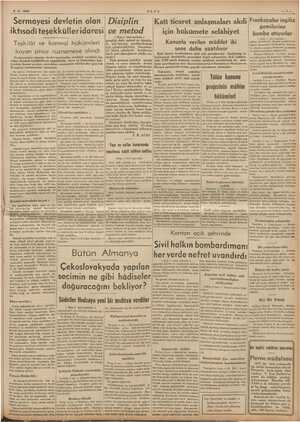      9-6- 1938 ULUS Sermayesi devletin olan | Disiplin iktisadi teşekküller idaresi| ve metod Teşkilât ve kontrol hükümleri