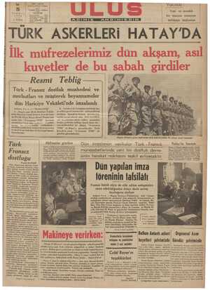 AAA —— N AM GA K | Ulus ! asımevi Çankırı caddesi, Ankara Telgraf: Ulus - Ankara TEMMUZ 1938 Başmuharrir 5 KURUŞ TELEFON a