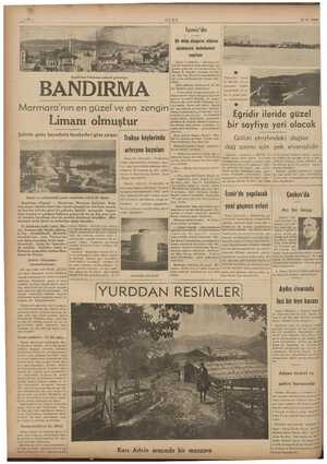    dL US 8-8- 1938 Bandırma limanının umumi görünüşü BANDIRMA İzmir'de Bir tütün eksperini öldüren ustabaşının muhakemesi...