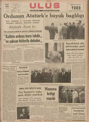  Zafer yıldönümü ve manevralar dolayısiyle Mareşal'ın -telgrafına Atatürk'ün cevapları Atatürk diyor ki: Türk ordusunun yaratfığı bu zaferin bu yıldönümü günlerinde ManaaanmannAAAAAAAAAAAAAAAAAAAA. 