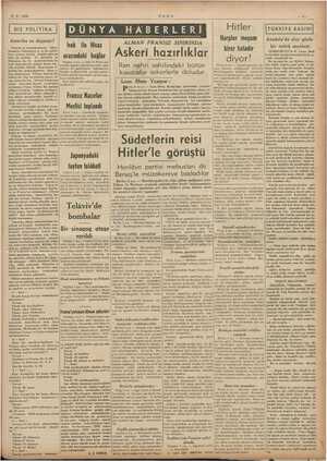  3-9. 1938 A DIŞ POLİTİKA | Hitler (ürkiye BASINI) Amerika ne düşünür? Harpler meşum 'da alıcı gözle hi ALMAN FRANSIZ...