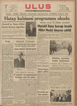 | Atatürk'ün Hatay Millet ııııııııııııııııııııııııııııııııııııııııııııııııııııııııııııııııııııııııııııııııııııııııııııııııııııııııııııııııııııııııııııııııııııııııııııııııııııııııııııııııııııııııııııııııııııııııııııııııııııııııııııııııııııııııııııııııııııııı Hatay kabınesı programını okudu TOPLAR ATILIR VE. MUZİKA ÇALARKEN Müstakil Hatay bayrağı förenle u:lın' unı':ı: L:——ıı—— ınlı:ıJ: Meclisi Reisine telgrafları Hatay Millet Meclisi Reisi B. Abdülgani Türkmen ğ il 
