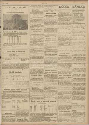  13-9 - 1938 Ni C. ZİRAAT BANKASI MAM | meg EŞ Aka ak 7 SL” Para biriktirenlere 28.800 lira ikramiye verecek ULUS - Pülür yolu