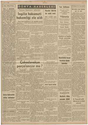    21-9- 1938 ULUS ii; | DIŞ POLİTİKA i n rn (FORKİYE BASINI Dış POLİTİKA | DUNYA HABERLERİ Yeni Tefrikamız | İTÜRKİYE BASINI