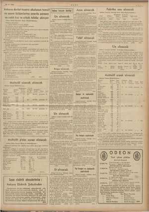    22-9-1938 ULUS ğ —ı1— Ankara devlet tiyatro okulunun temsil Ankara levazım Amirliği | Arpa alınacak Fabrika unu alınacak vi