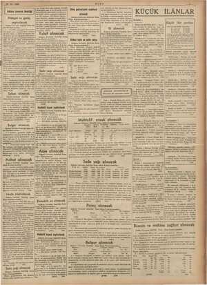  ay lili veye K pe yn i — 20 - 10 - 1938 Me? sö ULUS ET Kireç pulvarizatör makinesi KÜÇÜK İLÂNLAR alınacak Ankara Levazım...