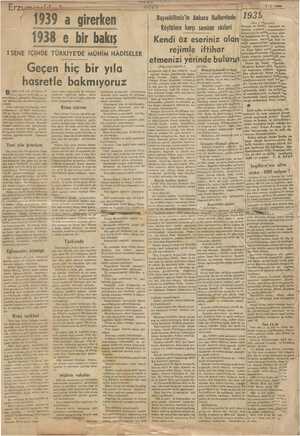    Başvekilimiz'in Ankara Halkevinde. 11935 (Başı 1 iNkayfada) Köylülere karşı samimi sözleri Avrupa ve AsraX emniyet ve vi