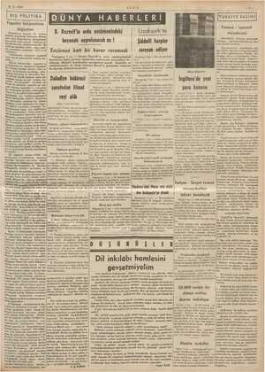    8-2.1939. ULUS DÜNYA HABERLERİ İsis Four) B. Ruzvelf'in ordu encümenindeki Uzakşark'ta beyanafı neşrolunacak mı Şiddetli