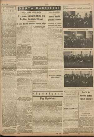  21-2. 1939 DIŞ POLİTİKA acma inek Fransa ve Suriye Suriye gene karışmıya Berut'tan ve Km m'dan esim haber- lere göre, yeni