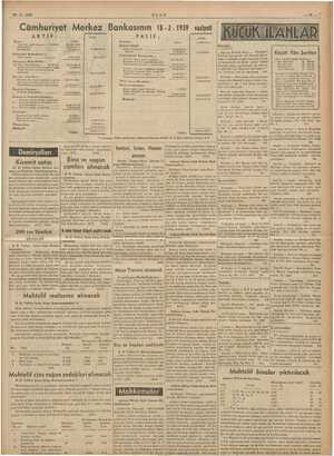    2.1939 Cümhuriyet Merkez Bankasının 18-2. 1939 -vaziyefi ULUS Kiralı! Tez va evren Kiralık daire — Yenişehir Kızılay...