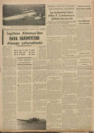    Alman hava kuvetlerine mensup tayyareler bir uçuş esnasında HAVACILIK İngiltere Almanya'dan HAVA HÂKİMİYETİNİ ha. “ee al de