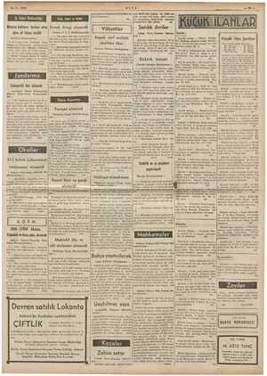    - 1939 İl İç EN İİİ LA CC Bünyan halihazır haritası işine ait ilânın fashihi Dahiliye Vekâletinden: v Satılık deriler Çubuk