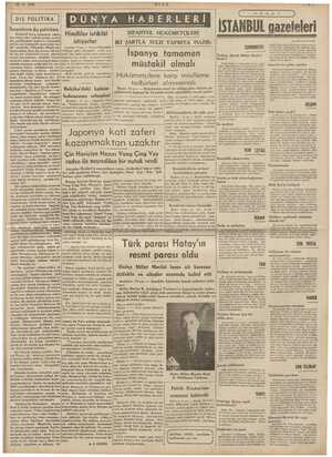    15-3-1939 . “ ULUS ih a eri bu mevzu eerin Hindliler istiklâl istiyorlar kam 14 aa. — Tripuri'den bildi- iriliği e göre,