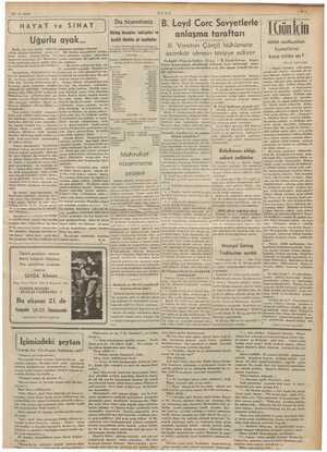    pe ep HAYAT ve SIHAT 14-4-1939 Uğurlu ayak... Dış ticaretimiz |B. Loyd Corc Sovyetlerle anlaşma taraftarı B. Vinston Çörçil