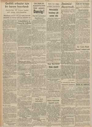    KES # 19-4. 1939 Çok acı bir kayıp (Başı 1 inci sayfada) İstanbul'a hareket ei basınına göre ALMANYA'NIN YENİ HEDEFİ: n...