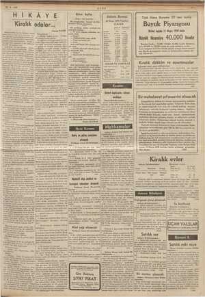    Biten hafta (Başı 5 inci sayfada) HİKAYE Kiralık odalar Ankara Borsası 29 Nisan 1939 Fiyatları ÇEKLER Türk Hava Kurumu 27