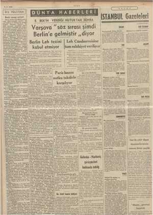    «5.1939 elik vi Sehl 'olon- ye iz 1938 enesinde Deği by mu- kav da: e i, Bundan da nutkunda Polonya #hamlarda bulunmuştu:
