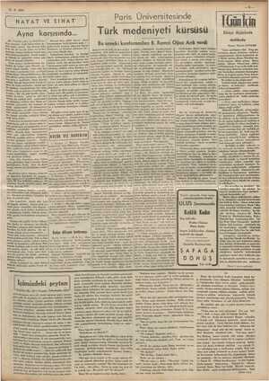    11-5. 1939 | HAYAT VE SIHAT | Ayna karşısında... # Paris Üniversitesinde KÜÇÜK DIŞ HABERLER Radyo difizyon konferansı...