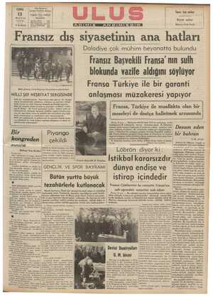  | cuma 12 MAYIS 1939 Tmtiyaz Sabil nnn Başınuhâ: 5 KURUŞ l Narbaş Mügi d Milli Şefimiz Türk Neşriyat Sergisinden çıkarlarken