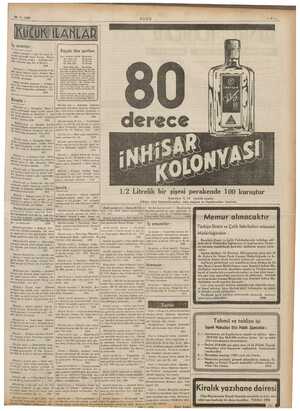    İş verenler : Mi, Mi > ire varla Eyi bir terzi ya- iş çalışmak üzere birkaç Bayan Sg Vs vardır. Atatürk bul. mdar Ap. No. 8