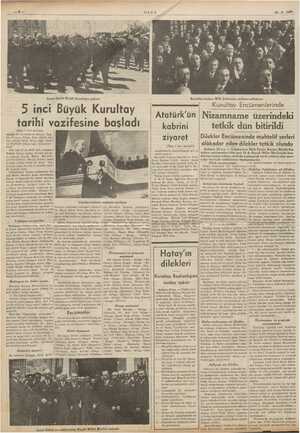    ULUS P 30 -5- 1939. İsmet İnönü Büyük Kurultaya geliyor 5 inci Büyük Kurultay tarihi vazifesine başladı (Başı 1 inci...