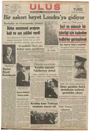  [ (ıı;;rlexi 3 HAZIRAN 1939 ' Ulus Bası Telgraf: Ulus W 5 KURUŞ TELEFİ! zmevi Çankırı Caddesi, Ankara * Ankara OÖN D r 4...