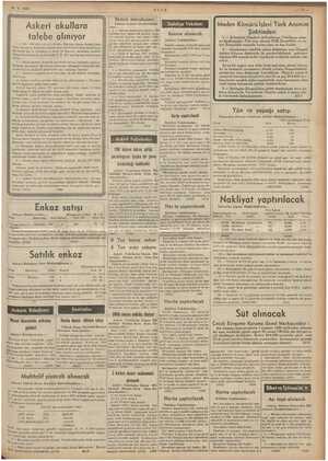    | 15.6.1939 —— Askeri okullara talebe alınıyor 1 — 989 - 980 ders yılı için Kuleli, Maltepe, Bursa Askeri Lise- leril, Erik