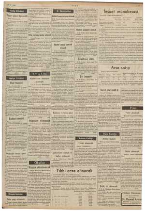    10-6. 1939 Ji SU'LUS LT TİRİL İnşaat münakasası İnisarlar Umum Müdürlüğünden : ALİ Yapı işleri tesisatı Nat, Keşif bedeli |