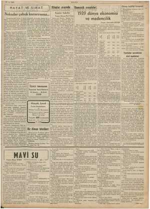       27-6- 1939 “ULUS Güneş kulübü kongresi ko» HAYAT.VE SIHAT | Kilaplar arasında (Ekonomik meseleler: Nekadar çabuk Essiye