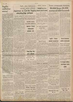  12-7-1939 ULUS İngi liz İngiliz - Japon konferansının Dahiliye Vekilimiz milletine arifesinde | İstanbul'un el ve mesaj ve