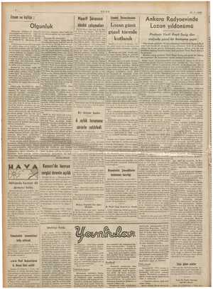  DEE vE e pe ULUS 25.7-1939 asan ve küllür Maarif Şürasının | İsenbul Ünesisme | O Ankara Radyoevinde Olgunluk dünkü...
