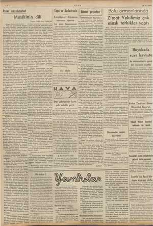    ULUS 20.8.1939 Pazar müsahabeleri Tapu ve Kadasiroda Bolu ormanlarında Musikinin dili # Yazan: Selim Sırrı TARCAN Günün...
