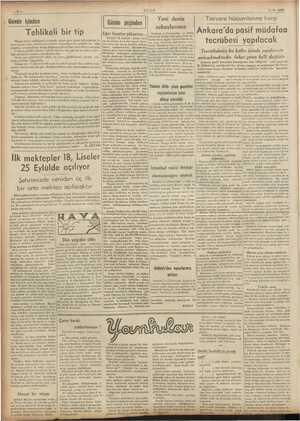  7-9-1939 Tayyare hücumlarına karşı Ankara'da pasif müdafaa tecrübesi yapılacak gem Günün içinden Günün peşinden Yeni deniz