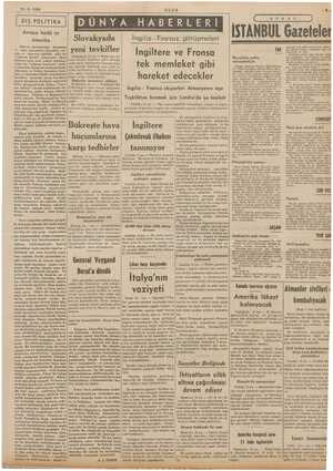     14 -9- 1939 ULUS | Dis PoLiTiKA | Avrupa harbi ye Amerika Mihver rin demokrat ındaki mücadele, tah- bir setler arı ği —
