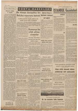  17-9.1939 | DIŞ POLİTİKA | Almanya'nın ablukası ve Sovyetler Almanya ile » Pobeyi arasmdaki sürmiye: bin pek uz! ceği an-...