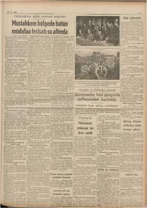  12-11-1939 Hollanda'nın aldığı emniyet tedbirleri Müstahkem bölgedebütün müdafaa fesisafı su altında ve cerareti Hücum...